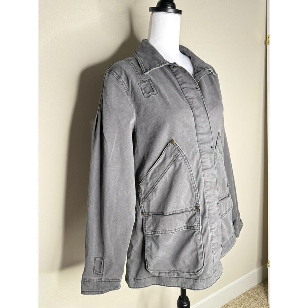 Y2K Anthropologie Unisex Jacket Utility Outdoors Button Denim Oversize Boho Med - Picture 5 of 16